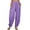 Purple, variant on XFLWAM Women Fashion Solid Loose Harem Pants Capri Baggy Pants Casual Linen Long Pants Brown M
