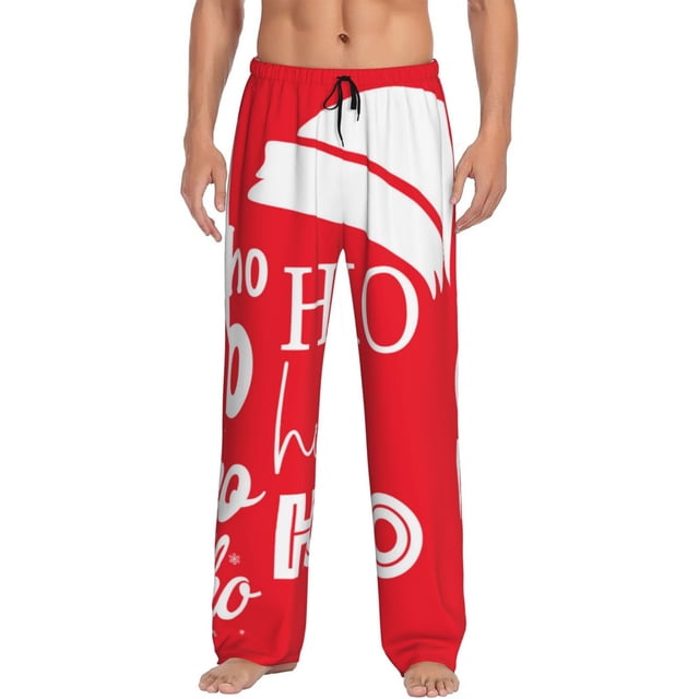 Balery Saying Ho Ho Ho Pantalones de pijama para hombre, pijama ultraligero, pantalón de descanso-Large