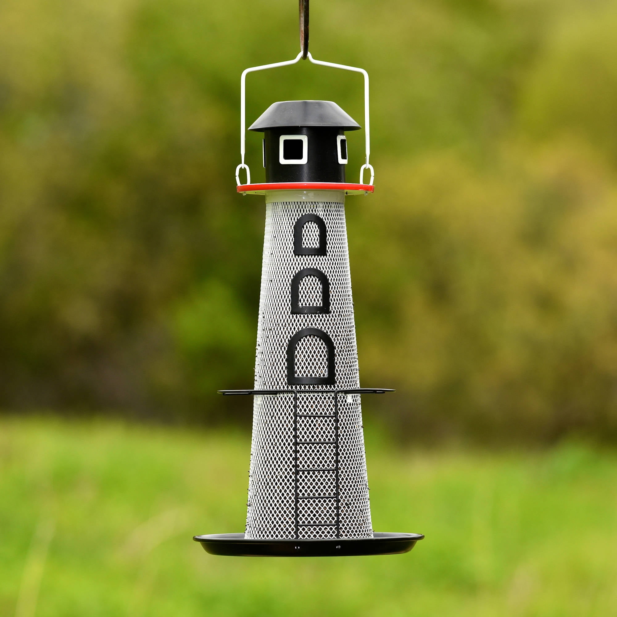 No Solar Lighthouse Finch Bird Feeder Com