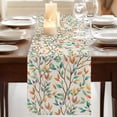 thumbnail image 3 of Table Runners 90 Inches Long Dress Scarves, Teal Orange Eucalyptus Farmhouse Coffee/Dining/Kitchen Table Runner for Living Room, Spring Botanical Leaves 13x90 Inch, 3 of 9