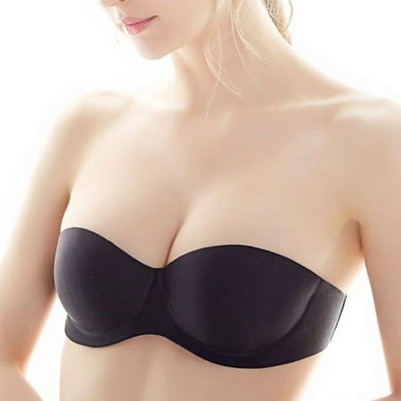 

GENEMA Women Sexy Strapless Push Up Unpadded Underwear Bra Invisible Seamless Wedding Dress Party Bralette Anti-Skid Wireless Brassiere