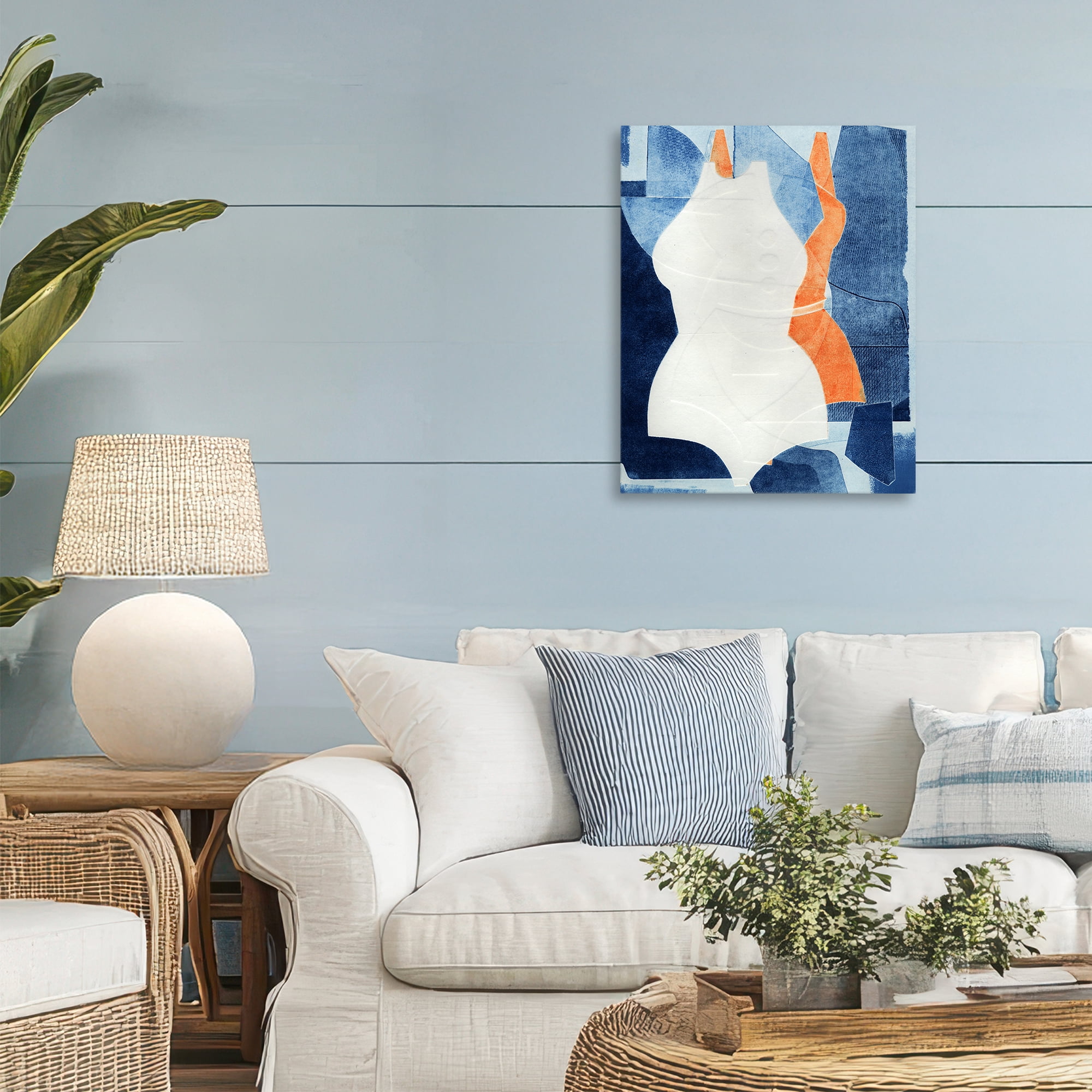 Stupell Industries Abstract Fashion Shapes Blue Canvas Wall Art, design by Stacy Milrany