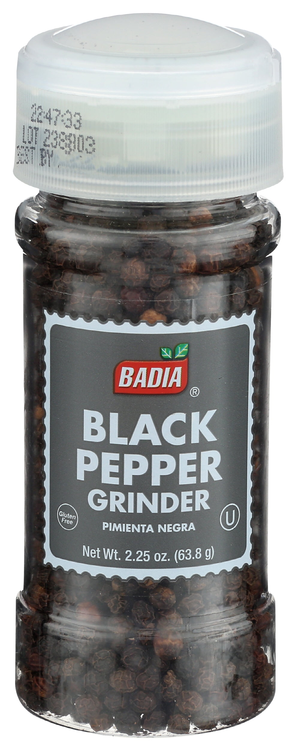 Pack of 8, Badia Black Pepper Grinder, 2.25 oz