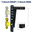 thumbnail image 3 of 10000Lbs 7.5"Drop Adjustable Ball Mount Trailer Hitch Tow 2-5/16" Rise Channel-Style RV Parts Camper Caravan Accessorie ,Dependable Strength, 3 of 5