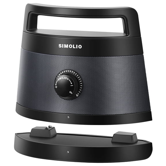 Simolio Portable Wireless TV Speakers with Voice Highlighting, 100ft Range, Optical/RCA/AUX, Extra Headset & 2 Adapters, Black, SM-621D-W (New)