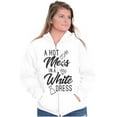 thumbnail image 4 of Hot Mess White Dress Bachelorette Zip Hoodie Sweatshirt Women Brisco Brands S, 4 of 6