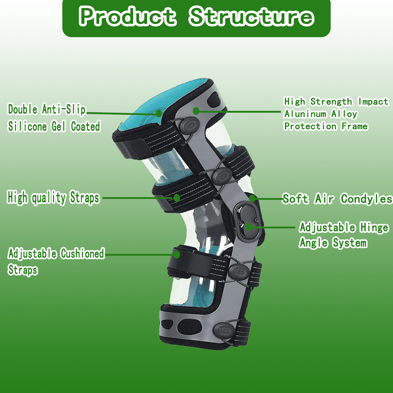 Komzer Knee Brace for ACL, PCL, MCL & Meniscus Injuries - Ligament Support, Size L (Left)
