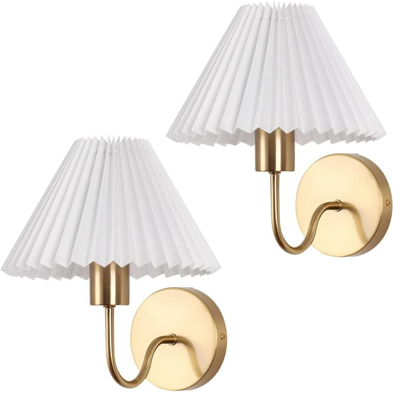 Vintage Battery Operated Wall Sconces Set Of 2 - 5200mAh Rechargeable Tulip Lamps With Green Glass