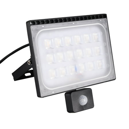 Flood Light for Outdoors, 100W Ultraslim Outdoor LED Flood Light Play Grounds with PIR Motion Sensor, Warm White Outdoor Lighting Fixtures 110V for Home Yard, (Best Outdoor Led Flood Light Fixtures)