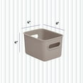 thumbnail image 2 of Superio 1.5 L Mini Ribbed Storage Bin- Plastic Storage Basket (Taupe, 2 Pack), 2 of 6