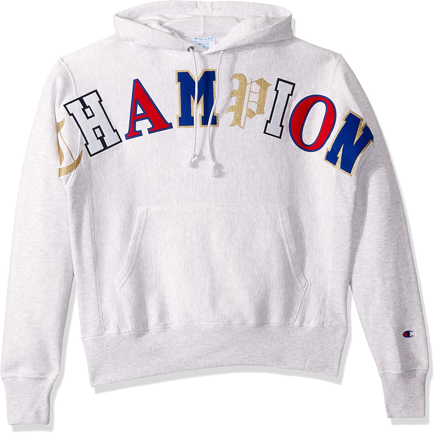 silver gray champion hoodie