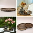 thumbnail image 5 of Rustic Wooden Tray Candle Holder - Small Decorative Plate Pillar Candle Tray Wood for Farmhouse Dinning Table Kitchen Countertop Coffee Table Organizer Home Decor Wedding Centerpiece, 8inch, 5 of 11