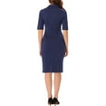 thumbnail image 3 of INSPIRE CHIC Women's Vintage Bodycon Turndown Collar 1950s Pencil Dresses, 3 of 5