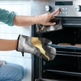 thumbnail image 2 of Black and Gold Marble Glitter Streaks Pattern Kitchen Oven Mitt and Pot Holder Sets 4 Pcs for Baking, Cooking and Grilling, Heat Resistant Up To 392 °F, 2 of 7