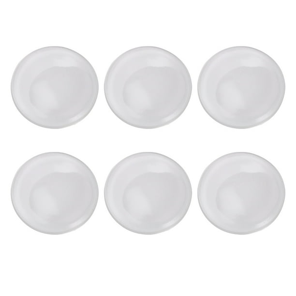6 topes de puerta para pared, protectores de manija de puerta redondos (transparentes)