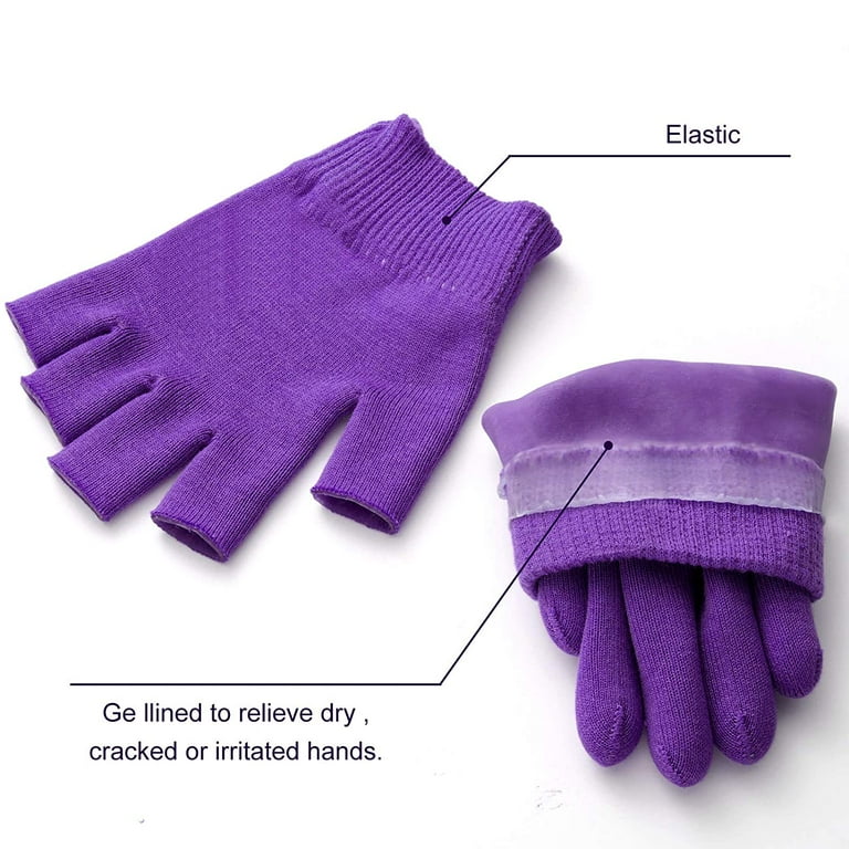 Silicone Gloves, Moisturizing Gloves Overnight 2 Pairs Non-Slip Palm  Elastic Lotion Gloves Size Waterproof Gloves for Dry Hands Chapped Skin