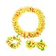 thumbnail image 1 of Conjunto de leis hawaianos, guirnalda, collar, diadema, pulseras, flores artificiales portátiles Amarillo, 1 of 9