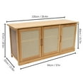 thumbnail image 3 of Modern Shoe Storage Cabinet Bamboo Shoe Rack Bench with Rattan Door for Entryway, 3 of 35