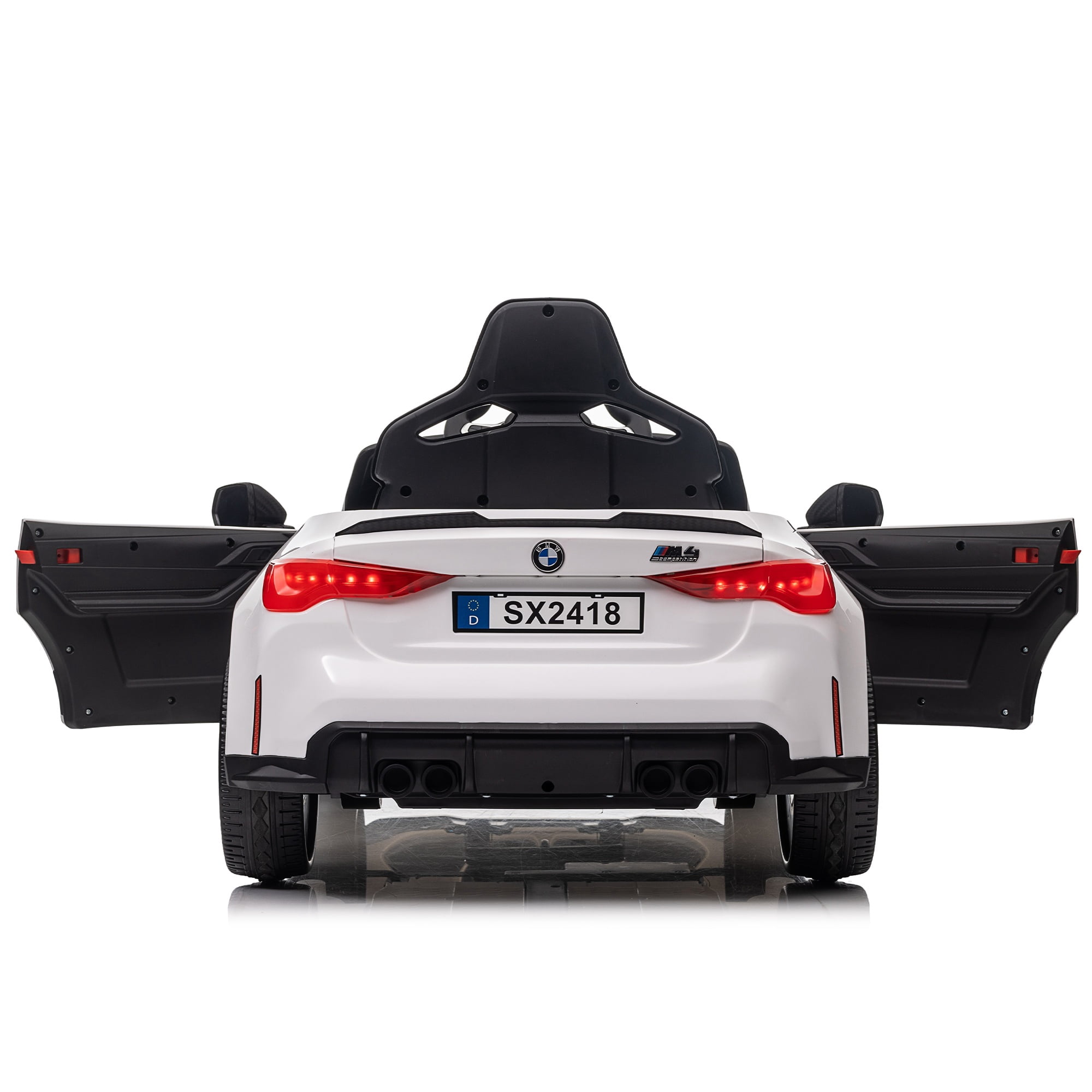 12V Electric Car for Kids, Officially Licensed BMW M4 Ride On Car with Remote Control, 3 Speeds, LED Lights, Battery Powered Cars for Kids, Ride On Toys for Boys & Girls, White