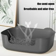 thumbnail image 4 of Gnmfd Large Cats Litter Box Fully Open One Piece Tray with Litter Shovel for Easy Cleaning Adult Cats Semi Open Design for Home Bathroom Pet Supplies Storage Organizer Essentials, 4 of 6