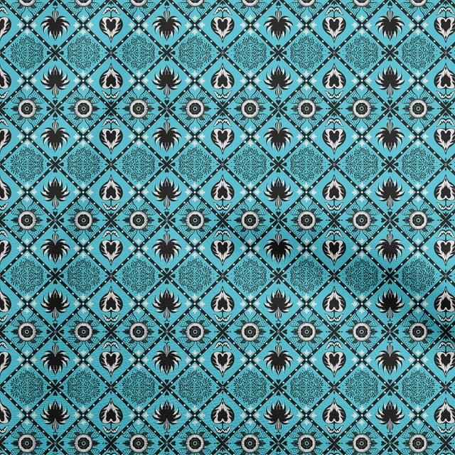 oneOone Silk Tabby Aqua Blue Fabric Asian Block Sewing Craft Projects Fabric Prints by Yard 42 Inch Wide