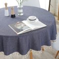 thumbnail image 4 of Nappe à Franges Simple Nappe Ronde Couverture de Table pour Table à Dîner, 4 of 8