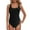 Black, variant on WAYUTE One Piece Swimsuit Women Athletic Racerback Bathing Suit Color Block Swimsuit