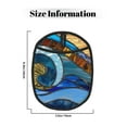 thumbnail image 3 of Pofeuu Stained Glass Ocean Wave Print Silicone Pot Mat Mitten With Hanging Loop Heat Resistant Oven Mitts Non-Slip Bbq Baking Smoking Potholders, 3 of 7