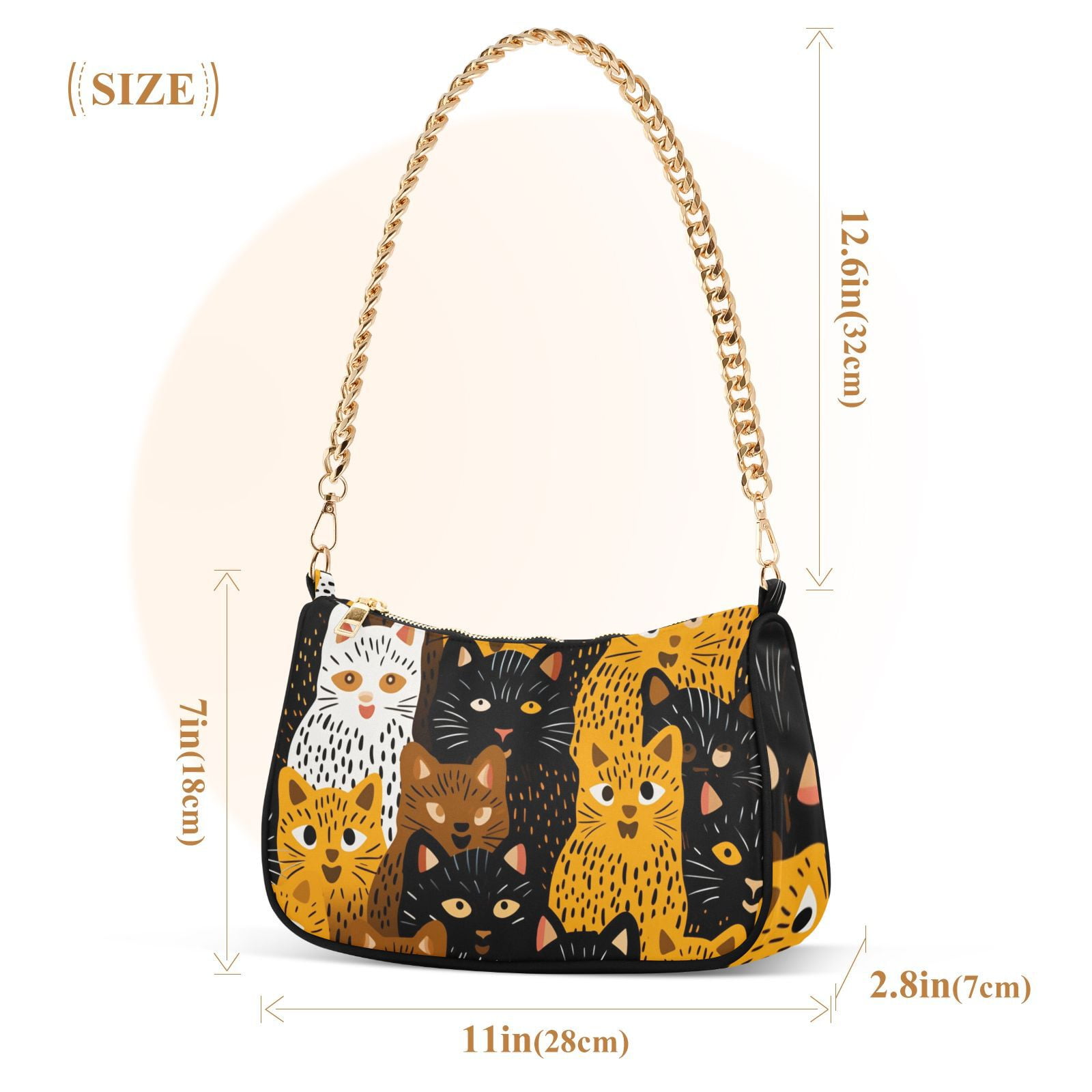 CatsWomen Small Shoulder Bag Crossbody Tote Hobo Bags Purse Clutch Handbags with Chain Strap for Women