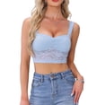 thumbnail image 1 of INSPIRAR CHIC Top de Mujer Floral de Encaje Sin Mangas Y2K Top Corto para Salir XL Azul, 1 of 6