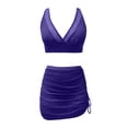 thumbnail image 5 of Womens High Waisted Bikini Sets Slim Fit Swim Skirt Swimsuits Mesh Sarong Wraps Two Piece Bathing Suits, 5 of 5