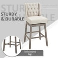 thumbnail image 5 of HOMCOM 2 Pieces Swivel Bar Stools Dining Chair with Footrest, Solid Wood Leg, 5 of 9