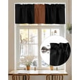 thumbnail image 7 of Boho Black Valances for Windows and Brown Striped Tribal Farmhouse Style Valance Rod Pocket Light Filtering Short Window Treatments Curtains for Kitchen Bathroom Living Room Bedroom, 60 x 18 Inch, 7 of 7