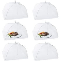 Large Food Cover and Plant Covers 6 Pack,17x17 Pop-up Mesh Food Covers Tent Umbrella for Outdoors, Screen Tents, Parties Picnics,BBQs,Reusable and Collapsible Food Tents,White