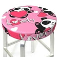 thumbnail image 3 of Balery Panda Heart Valentine Pink Velvet Round Bar Chair Cushion Cover Adjustable, Protects From Scratches And Stains, Soft & Washable Ideal For Wooden And Metal Stools - 13 Inch, 3 of 7