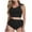 Black, variant on Ahuyic Womens Plus Size SwimSuit,Casual Solid Color Bathing Suit,Womens Solid Swimsuits Bandage Bathing Suits Roudn Neck Blackless Swimwear
