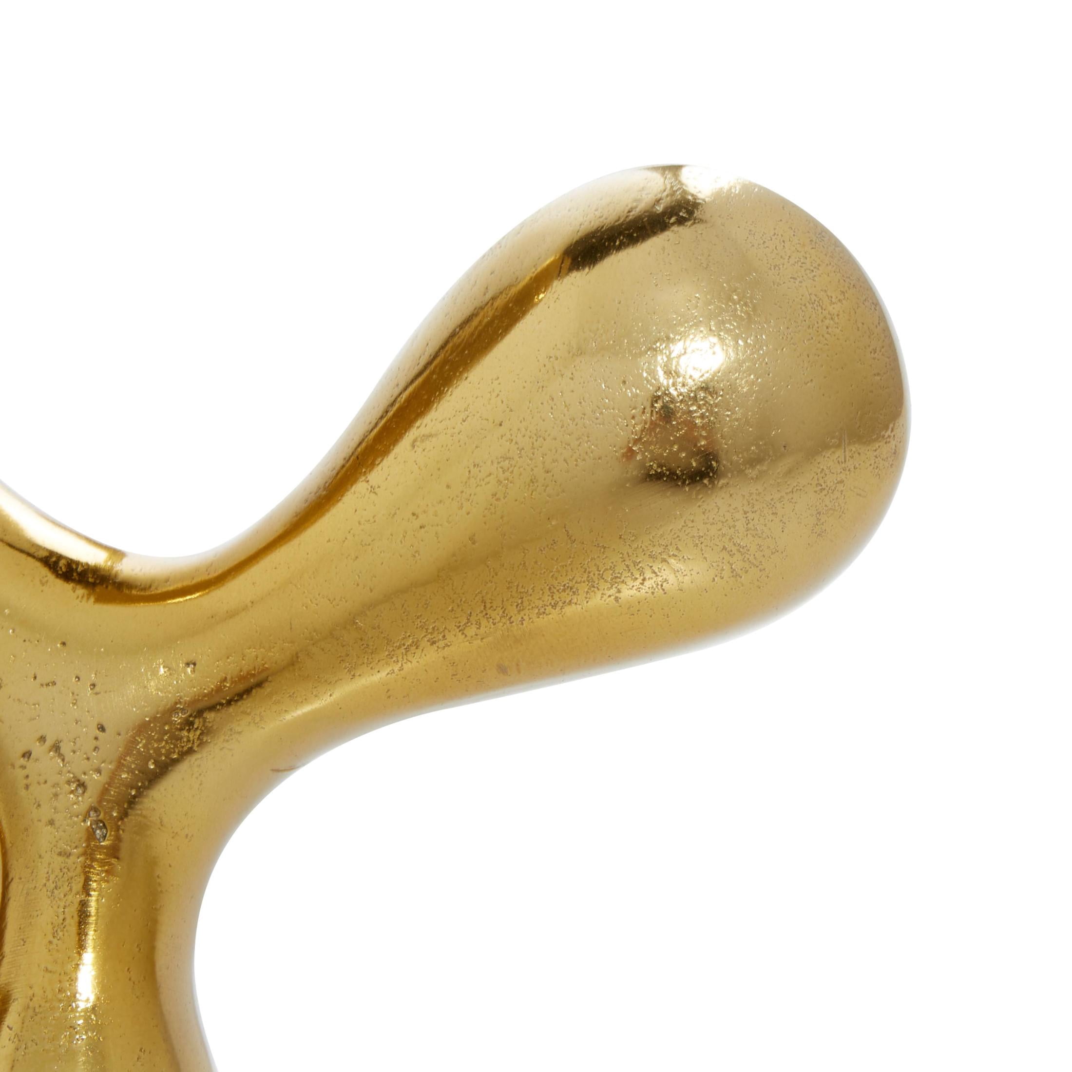 11" x 12" Gold Aluminum Metal Abstract Sculpture, by CosmoLiving by Cosmopolitan