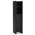 thumbnail image 1 of Costway Bathroom Storage Cabinet with Adjustable Shelf 1 Door & 2 Open Shelves Living Room Black, 1 of 9
