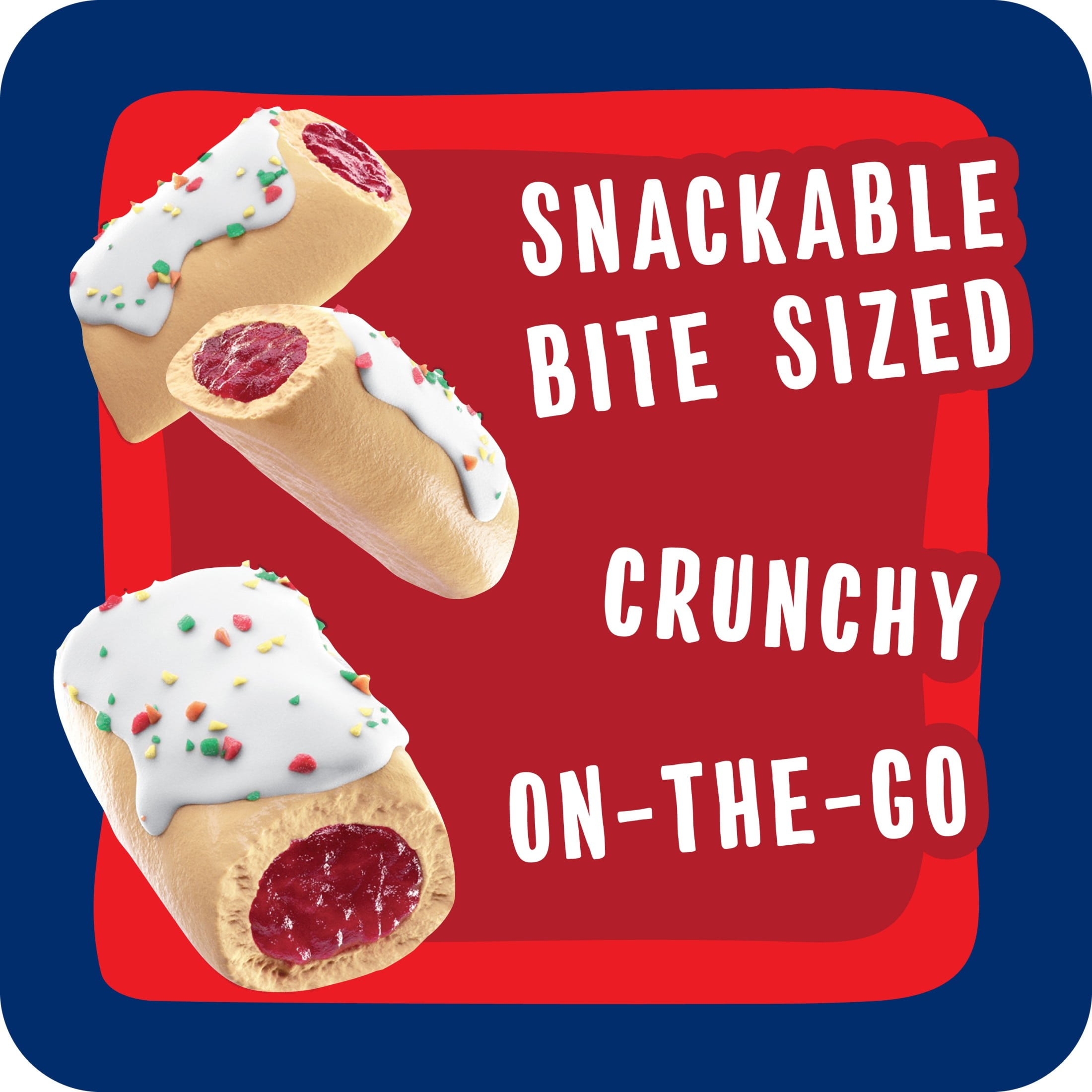 (6 pack) Pop-Tarts Crunchy Poppers Frosted Strawberry Crunch Chewy Crunchy Filled Snack Pieces, Kids Snacks, 10 oz, 10 Count