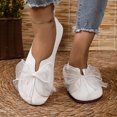 thumbnail image 2 of Rokment Women's Lace Bowknot Vintage Mary Jane Ballet Flat Wide Width Comfortable Suede Slip on Walking Loafers Casual Dress Shoes for Bride, 2 of 7