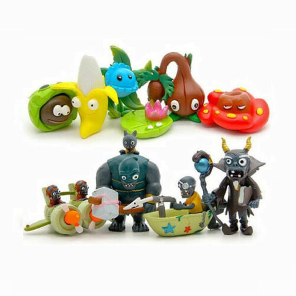 10pcs Plants vs Zombies Action Figures Toy Decor Cake Topper Kids Gift Style 