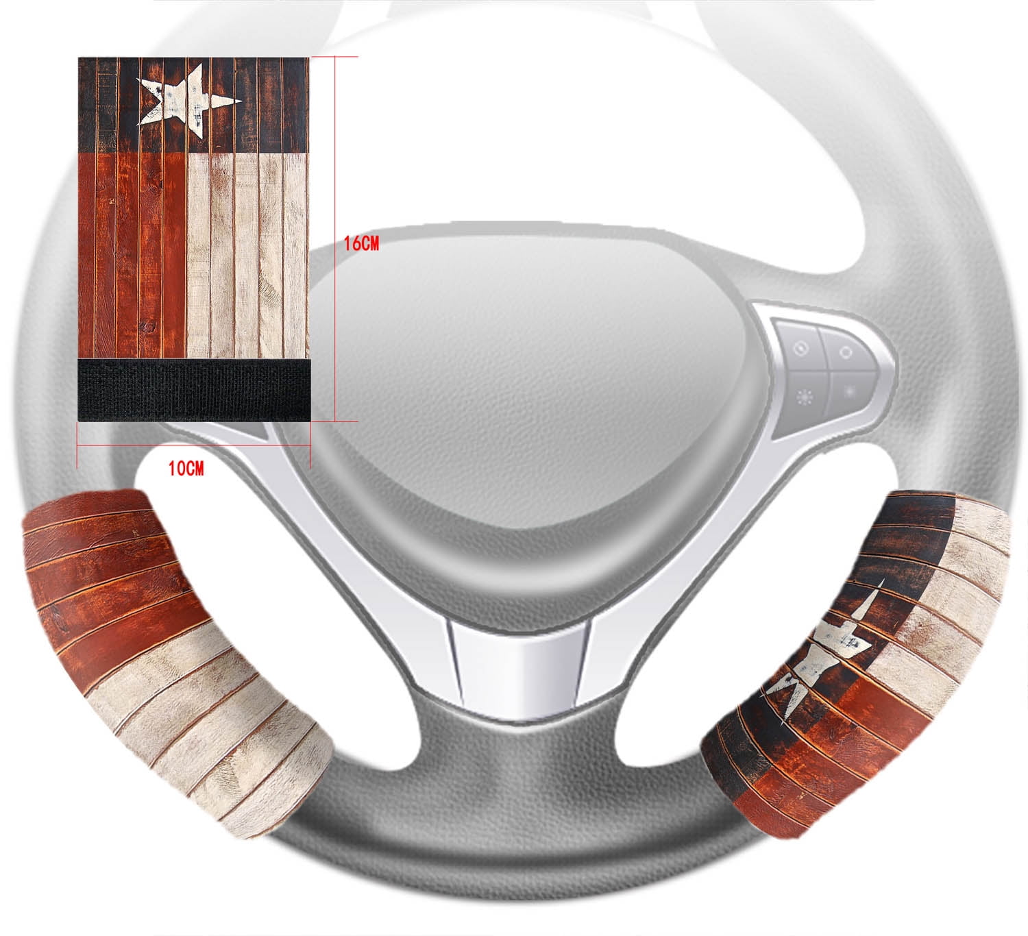GCKG Texas Star Flag Steering Wheel Cover,Texas Star Flag Steering Wheel Cover Antislip Wheel