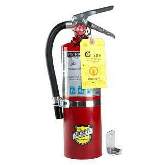 (Lot of 2) 10 Lb. Type ABC Dry Chemical Fire Extinguishers with Wall Hooks and Inspection Tags