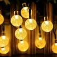 thumbnail image 2 of Perfect Holiday 60 LED Solar String Lights,Waterproof with Bubble Design Bulbs for Outdoor Home decor, Christmas, Parties, Garden - Warm White, 2 of 9