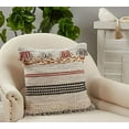 thumbnail image 2 of Fennco Styles Woven Fringe Braided Cotton Decorative Throw Pillow Cover 20" W x 20" L - Multicolored Textured Cushion Case for Home, Couch, Bedroom, Living Room, Office and Boho Décor, 2 of 3