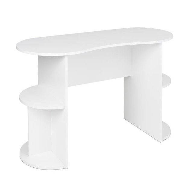 Wright Home Bureau Compact en Bois Manufacturé pour Étudiant avec Rangement en Blanc