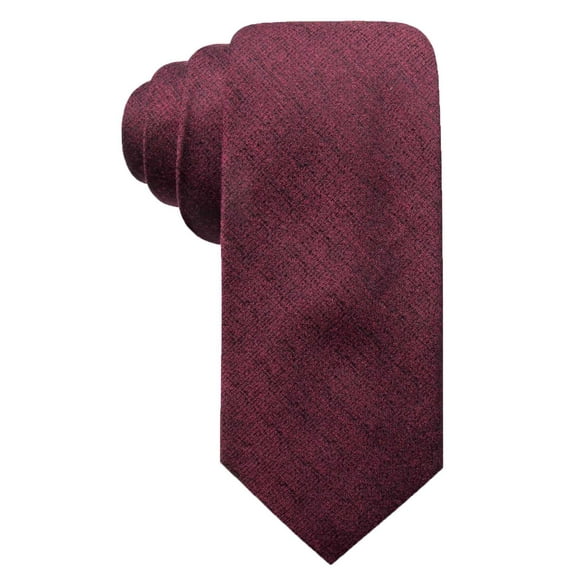 Ryan Seacrest Distinction Men’s Tymon Seasonal Solid Slim Ties, Dark Red