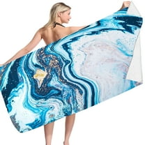 LACKUST Oversized Dark Blue Beach Towel Quick-Dry Sand-Resistant 70x150cm