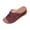 Wine, variant on Yyuenw Women Crisscross Cutout Wedge Slide Sandals PU Open Toe Daily Casual Walking Shoes
