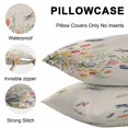 thumbnail image 5 of Throw Pillow Covers 16x16 Inch Set of 2, Wildflowers Waterproof Outdoor Pillow Covers, Spring Vintage Tulip Butterfly Floral Leaf Decorative Cushion Pillowcases for Couch, Sofa, Bed, Garden, Patio, 5 of 9